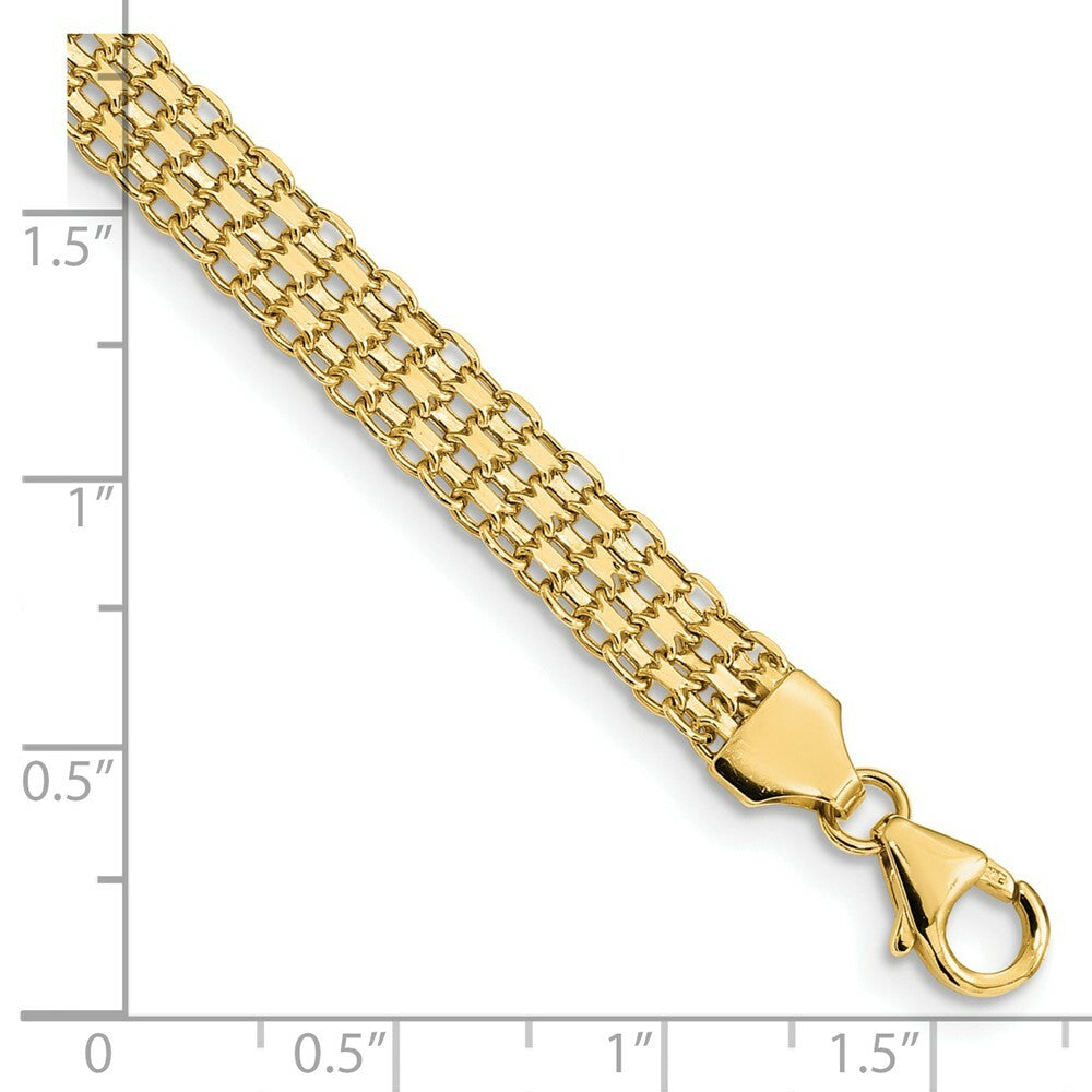 14K Yellow Gold Fancy Link Bracelet  length: 7.5 inches