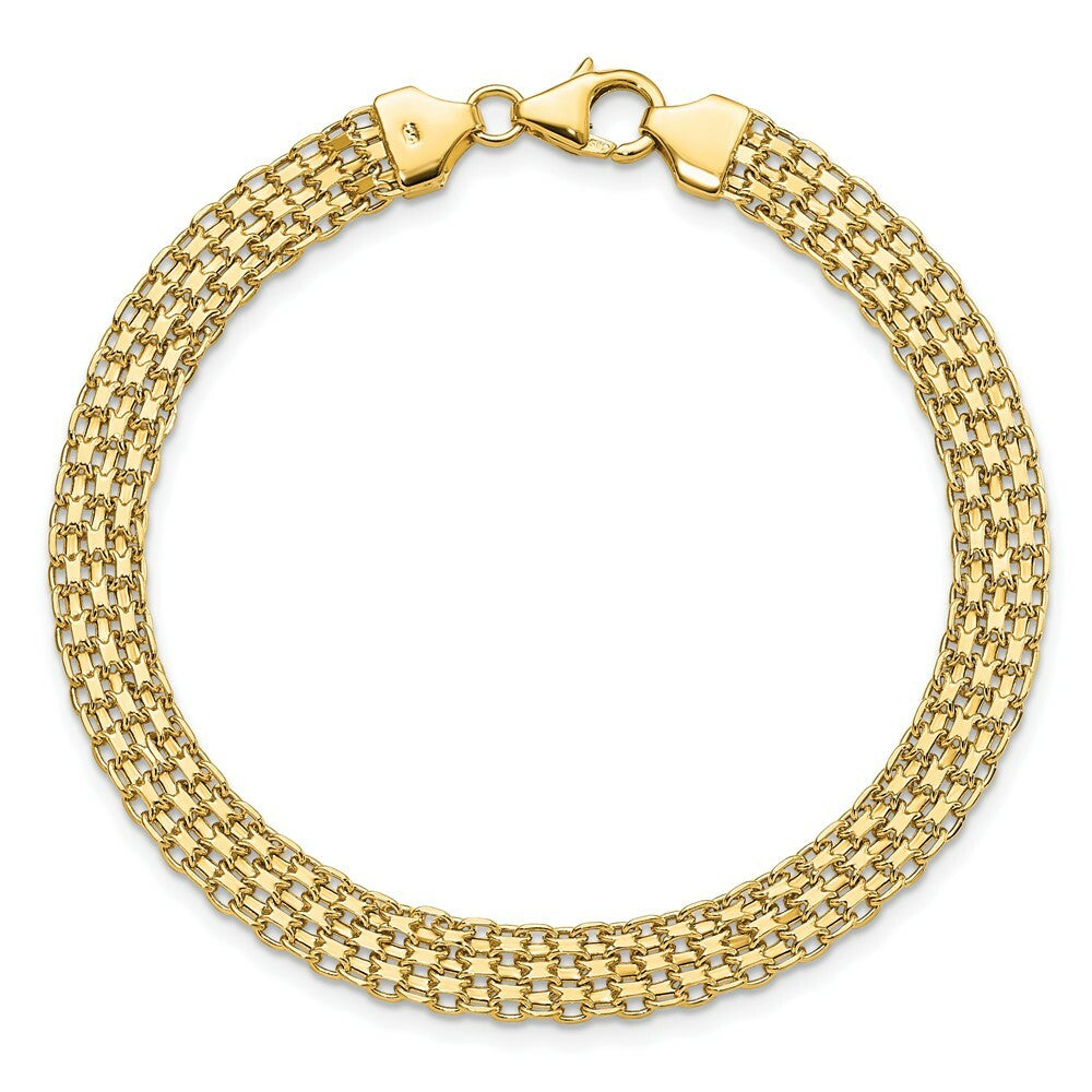 14K Yellow Gold Fancy Link Bracelet  length: 7.5 inches