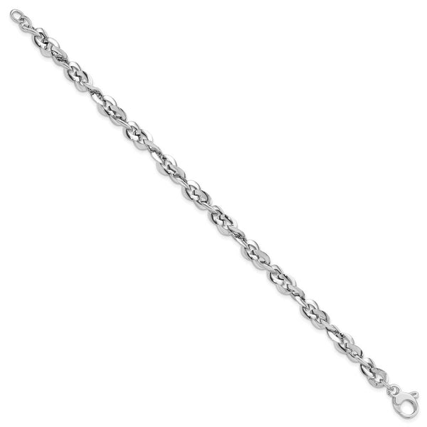 14k White Gold Polished Bracelet  length: 7.5 inches