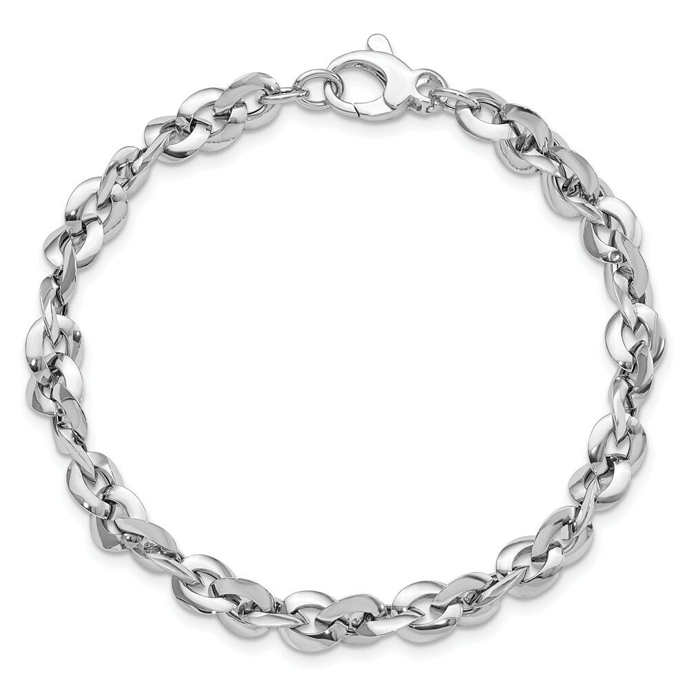 14k White Gold Polished Bracelet  length: 7.5 inches