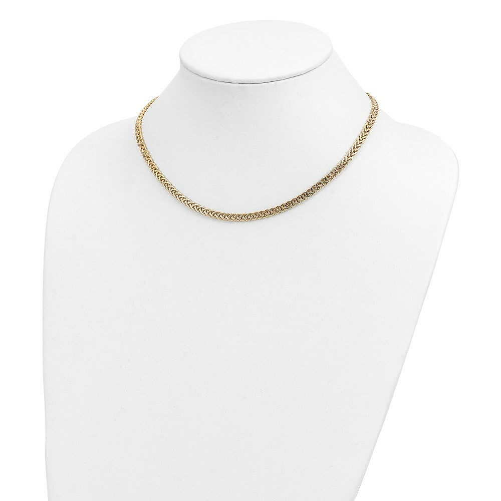 14K Yellow Gold Fancy Link Necklace  length: 17 inches
