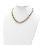 Load image into Gallery viewer, 14K Yellow Gold Fancy Graduated Curb Chain Necklace  length: 18 inches
