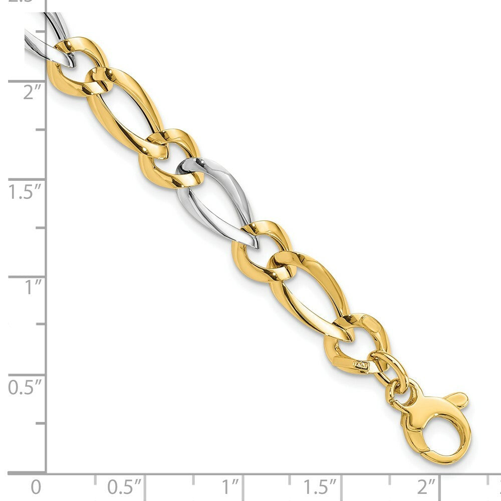 14k Two Tone Gold Polished Bracelet  length: 7.25 inches