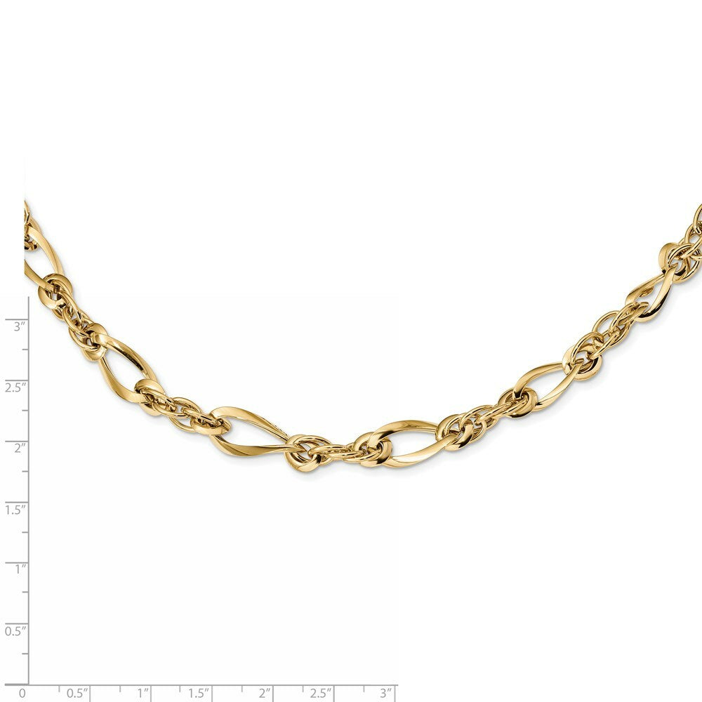 14K Yellow Gold Fancy Link 18in Necklace  length: 18 inches