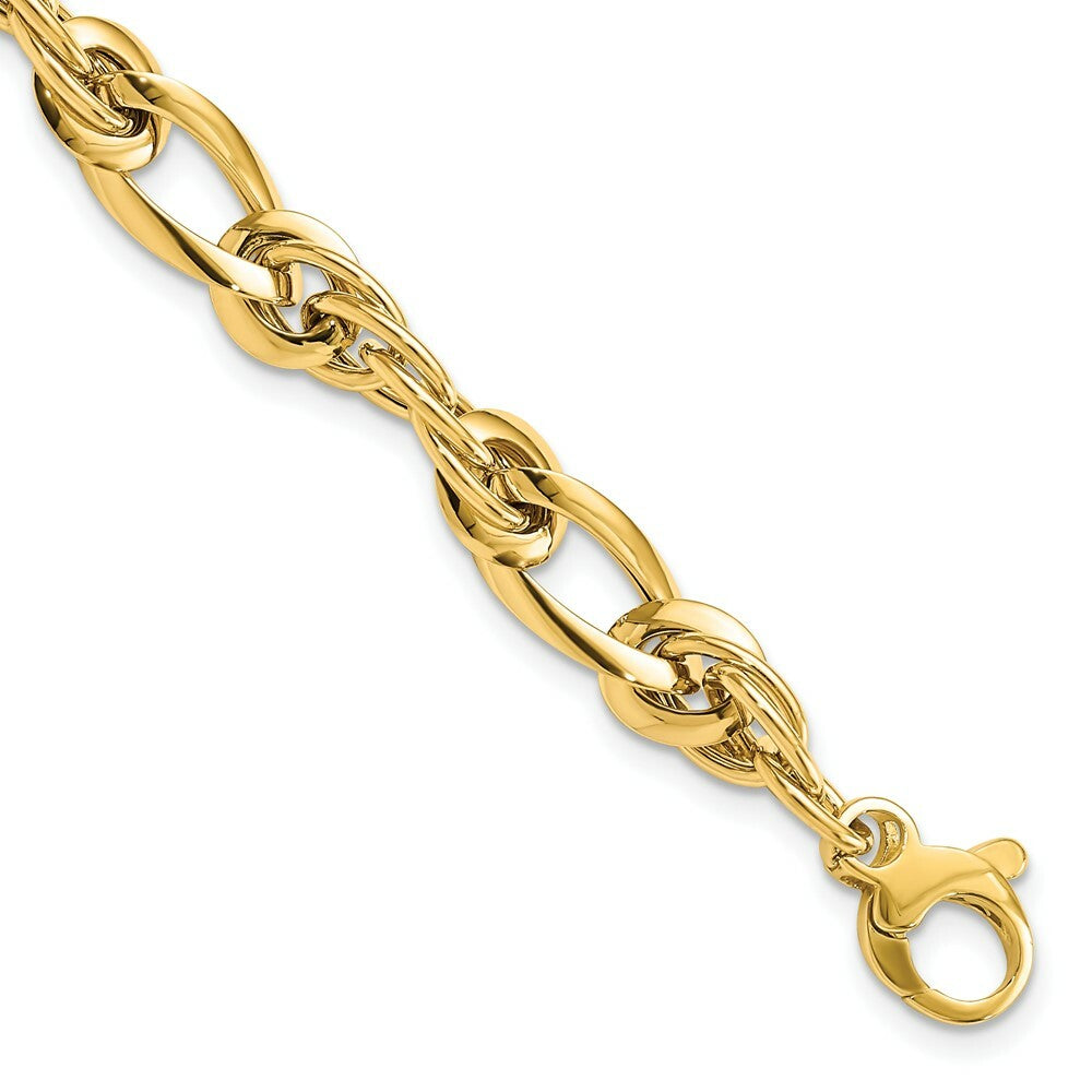14K Yellow Gold Fancy Link 7in Bracelet  length: 7 inches