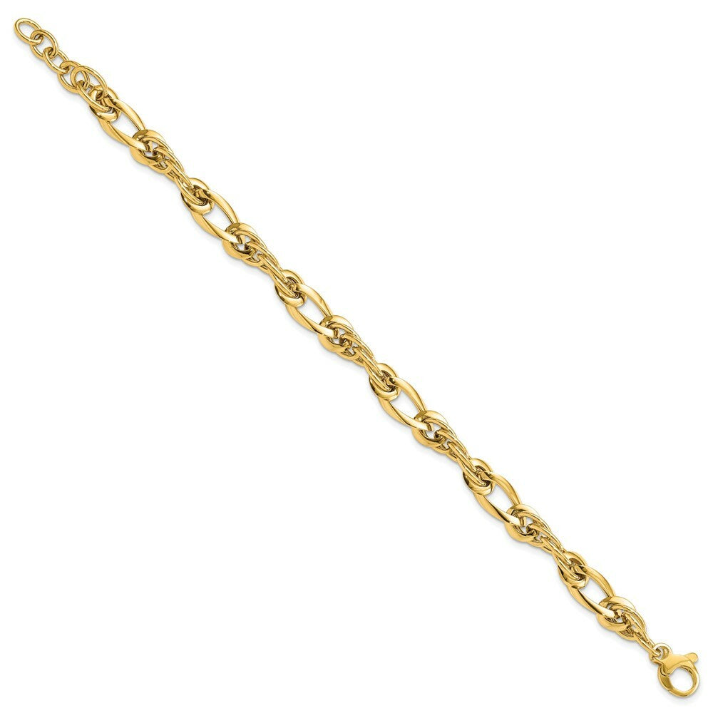 14K Yellow Gold Fancy Link 7in Bracelet  length: 7 inches