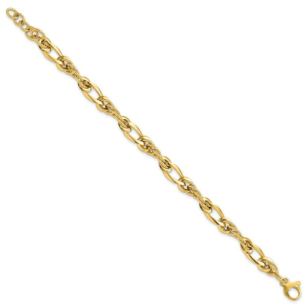 14K Yellow Gold Fancy Link 7in Bracelet  length: 7 inches