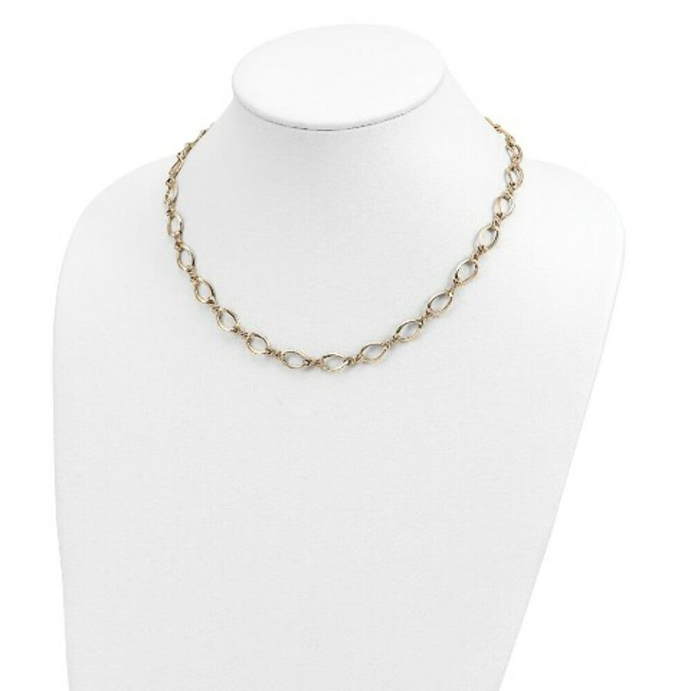 14K Yellow Gold Fancy Link Necklace  length: 18 inches