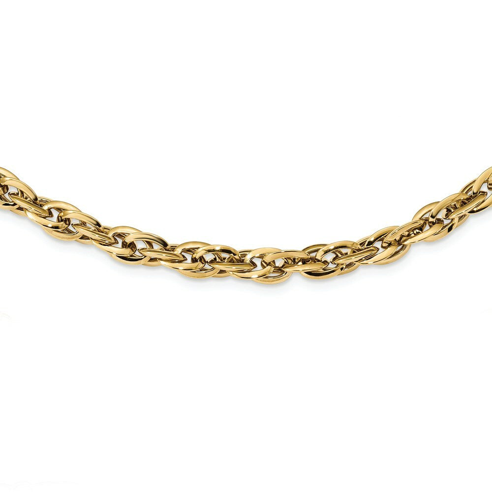 14K Yellow Gold Fancy Link Necklace  length: 17.5 inches