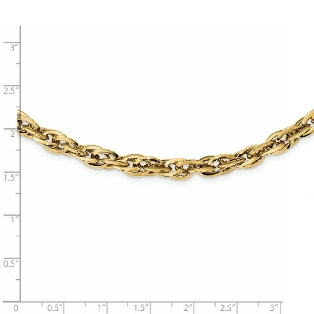 14K Yellow Gold Fancy Link Necklace  length: 17.5 inches