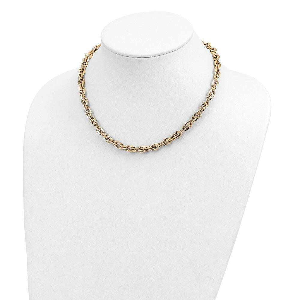 14K Yellow Gold Fancy Link Necklace  length: 17.5 inches