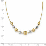 Load image into Gallery viewer, 14k Two Tone Gold Diamond-cut Polished Graduated Barrels Necklace  length: 18 inches
