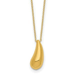 Load image into Gallery viewer, 14K Yellow Gold Puffed Teardrop Necklace  length: 18 inches
