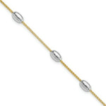 Load image into Gallery viewer, 14k Two Tone Gold Polished 3 Station Oval Beads Bracelet  length: 7.5 inches
