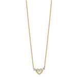 Load image into Gallery viewer, 14K Two-tone Gold Diamond-cut Heart &amp; Arrow Necklace  length: 17 inches
