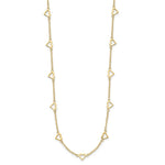Load image into Gallery viewer, 14K Yellow Gold Open Hearts on Heart Link 17-Station Necklace  length: 18 inches
