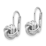 Load image into Gallery viewer, 14k White Gold Polished Love Knot Leverback Earrings
