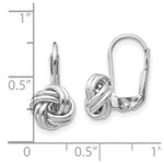 Load image into Gallery viewer, 14k White Gold Polished Love Knot Leverback Earrings
