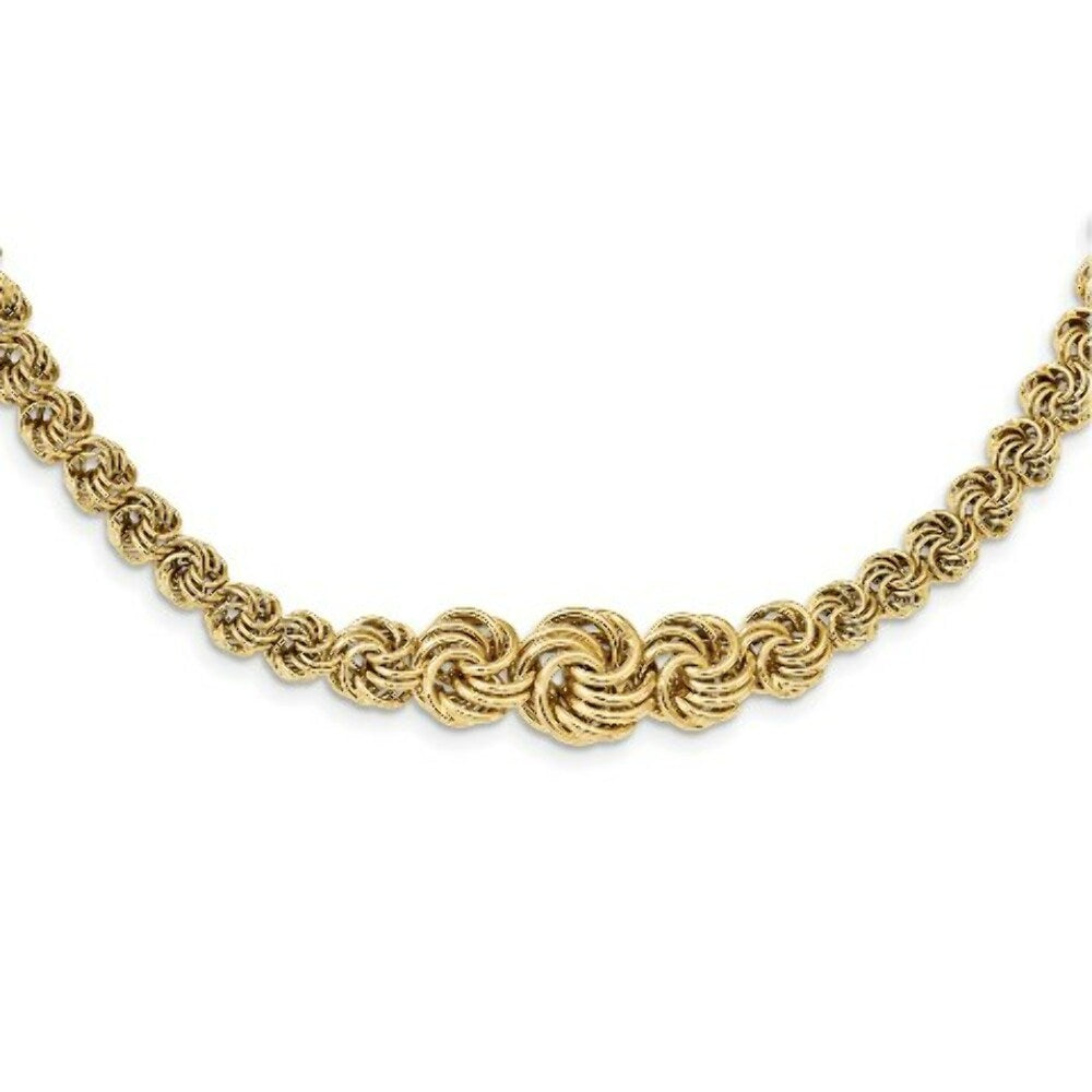 14K Yellow Gold Fancy Link 17.5in Necklace  length: 17.5 inches