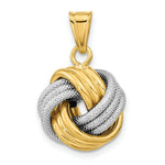 Load image into Gallery viewer, 14k Two-Tone Gold Polished Textured Love Knot Pendant
