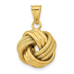 Load image into Gallery viewer, 14k Yellow Gold Polished Textured Love Knot Pendant
