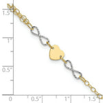 Load image into Gallery viewer, 14k Two-tone Gold Polished Infinity and Heart Bracelet  length: 7 inches
