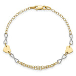 Load image into Gallery viewer, 14k Two-tone Gold Polished Infinity and Heart Bracelet  length: 7 inches
