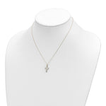Load image into Gallery viewer, 14K Yellow Gold CZ Cross Pendant Necklace  length: 16 inches
