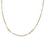 Load image into Gallery viewer, 14K Yellow Gold 16in Cross Rosary Necklace  length: 16 inches
