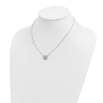Load image into Gallery viewer, 14k Yellow Gold with Rhodium-plated Diamond-cut Angel &amp; Cross Necklace  length: 17 inches
