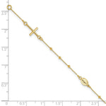Load image into Gallery viewer, 14K Yellow Gold 6.5in Cross Rosary Bracelet  length: 6.5 inches
