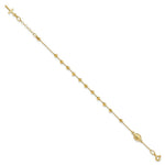Load image into Gallery viewer, 14K Yellow Gold Diamond-cut Cross and Miraculous Medal .75in ext. Bracelet  length: 6.75 inches

