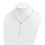 Load image into Gallery viewer, 14K Yellow Gold Polished &amp; Diamond-cut w/3in ext. Rosary Necklace  length: 20 inches
