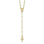 Load image into Gallery viewer, 14K Yellow Gold Polished &amp; Diamond-cut w/3in ext. Rosary Necklace  length: 20 inches
