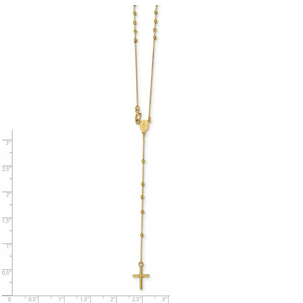14K Yellow Gold Rosary Necklace  length: 16.5 inches