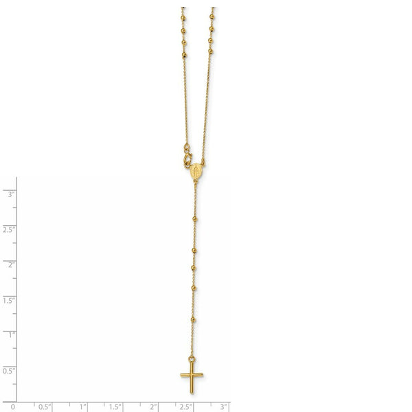 14K Yellow Gold Rosary Necklace  length: 16.5 inches