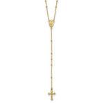 Load image into Gallery viewer, 14K Yellow Gold 2mm Beaded Rosary Necklace  length: 19.5 inches
