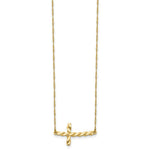 Load image into Gallery viewer, 14K Yellow Gold Twisted Sideways Cross 17 inch Necklace  length: 17 inches
