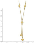 Load image into Gallery viewer, 14K Yellow Gold Diamond-cut Puffed Hearts Y-Necklace  length: 18 inches
