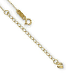 Load image into Gallery viewer, 14K Yellow Gold 2-Strand Diamond-cut Cross &amp; Heart w/2in. Ext. Necklace  length: 18 inches
