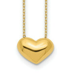 Load image into Gallery viewer, 14K Yellow Gold Puffed Heart Necklace  length: 18 inches

