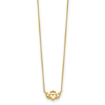 Load image into Gallery viewer, 14K Yellow Gold Claddagh Necklace  length: 17 inches
