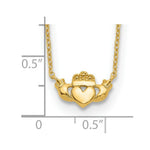 Load image into Gallery viewer, 14K Yellow Gold Claddagh Necklace  length: 17 inches
