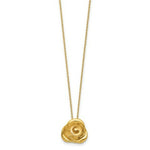 Load image into Gallery viewer, 14K Yellow Gold Puffed Rose Necklace  length: 18 inches
