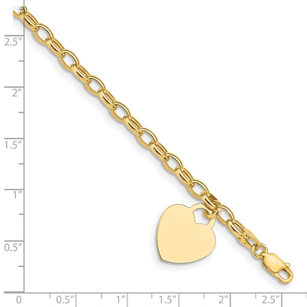 7.5" Length Bracelet 14K Yellow Gold Heart Charm Bracelet