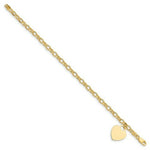 Load image into Gallery viewer, 7.5" Length Bracelet 14K Yellow Gold Heart Charm Bracelet
