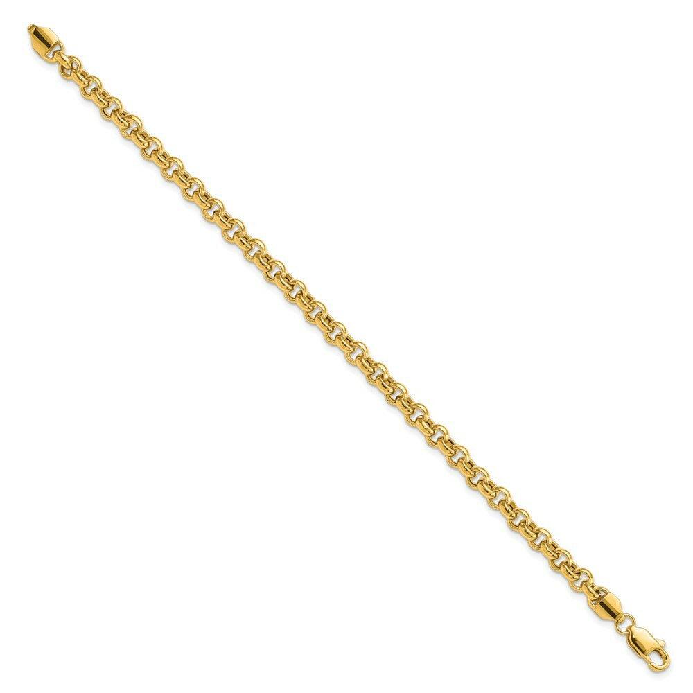 14K Yellow Gold 5mm Polished Fancy Rolo Link Bracelet  Length 7.5'' inches