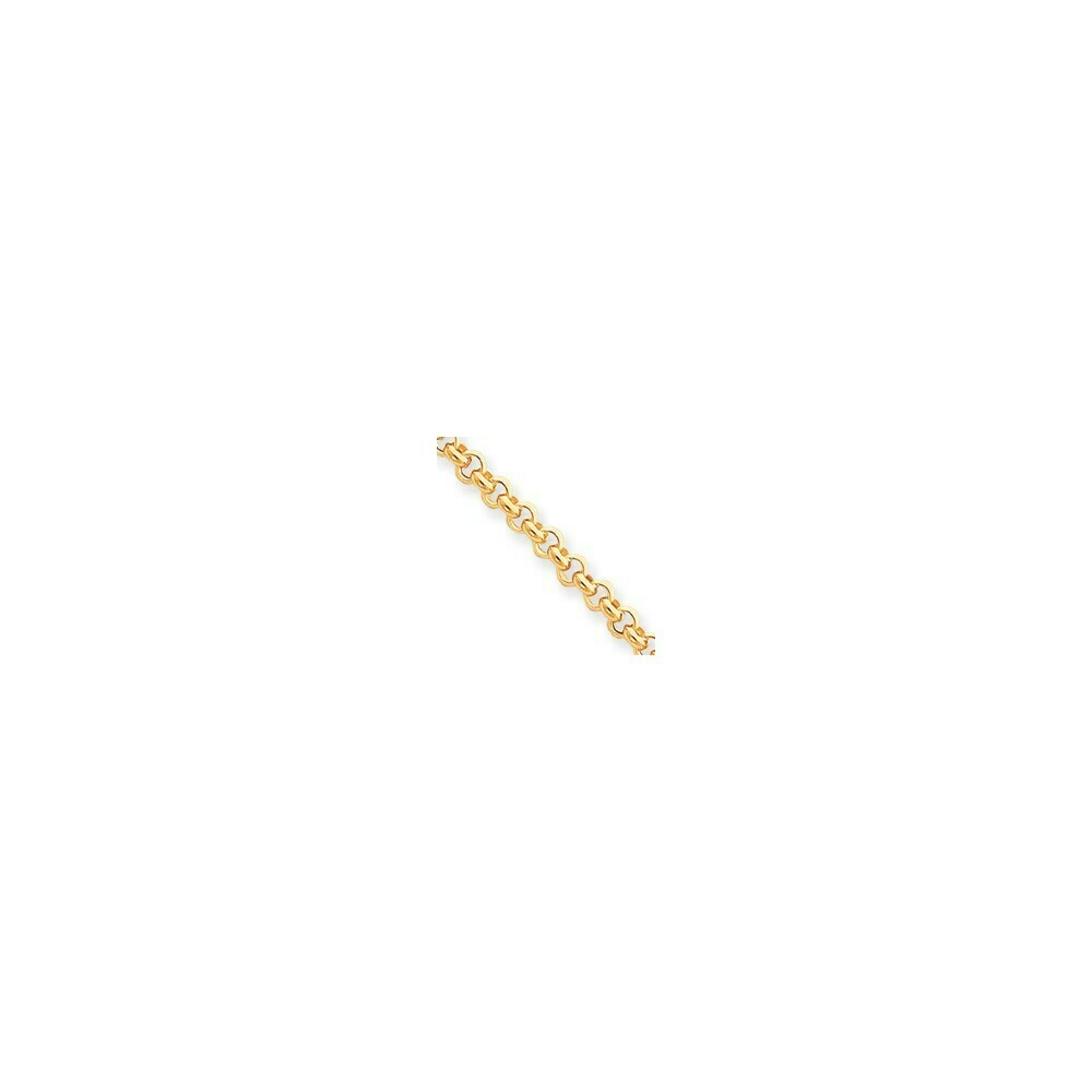 14K Yellow Gold 5mm Polished Fancy Rolo Link Bracelet  Length 8.5'' inches