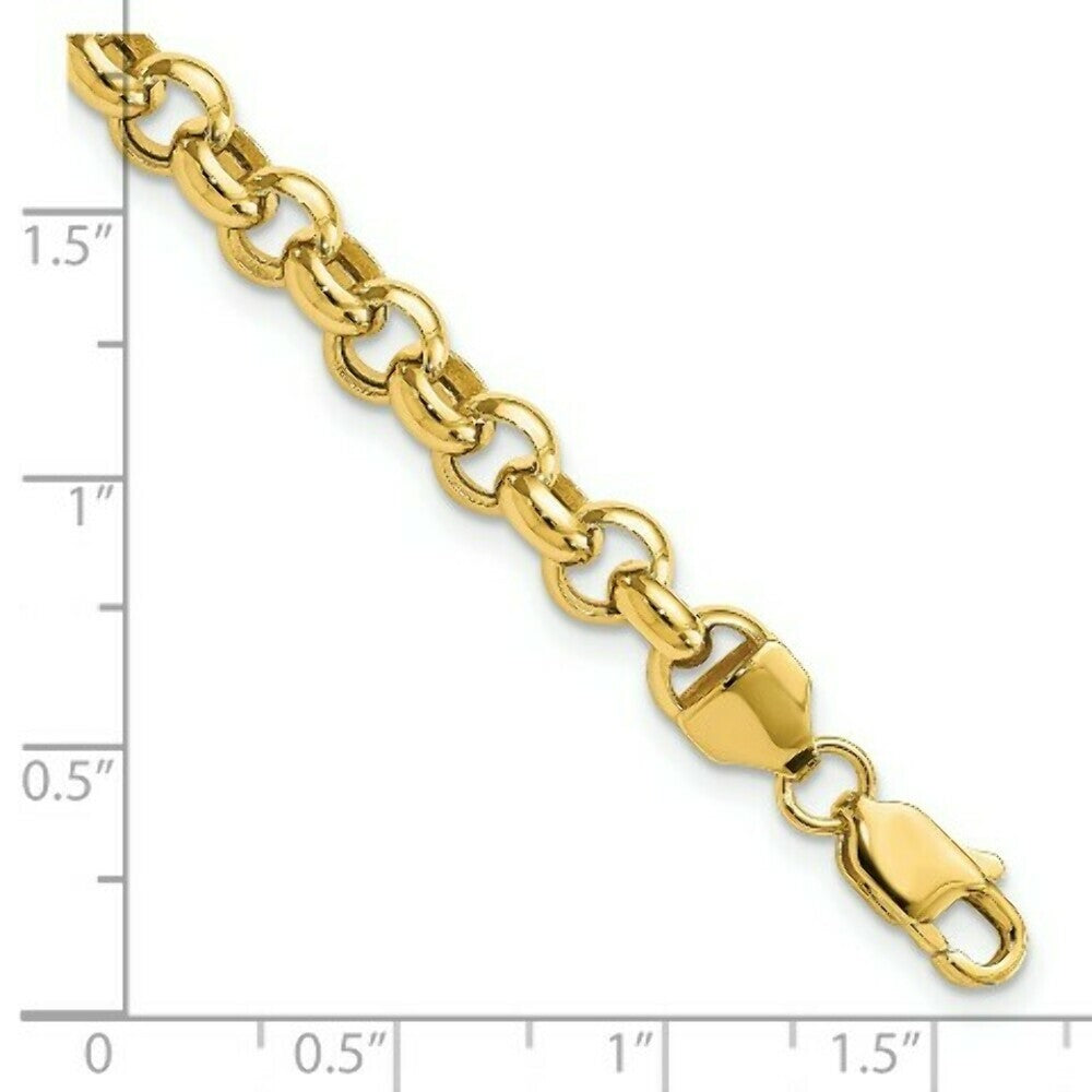 14K Yellow Gold 6.25mm Polished Fancy Rolo Link Bracelet  Length 7.5'' inches