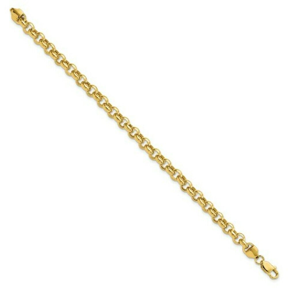 14K Yellow Gold 6.25mm Polished Fancy Rolo Link Bracelet  Length 7.5'' inches